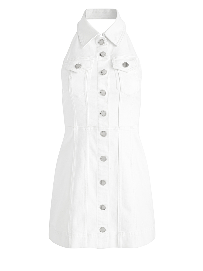 KENDALL DENIM MINI DRESS - OFF WHITE image 5 - Alice And Olivia