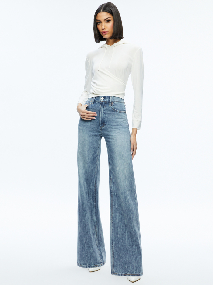 KIRK WRAP FRONT HOODIE - OFF WHITE image 2 - Alice And Olivia