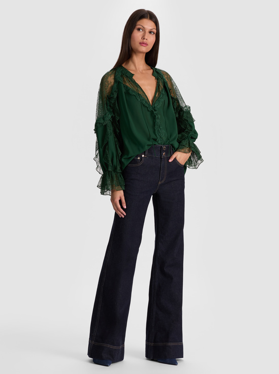 GREEN MYSTIQUE-ALEENA LACE BLOUSE