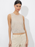 AMAL EMBELLISHED TANK - CHAMPAGNE/CRYSTAL