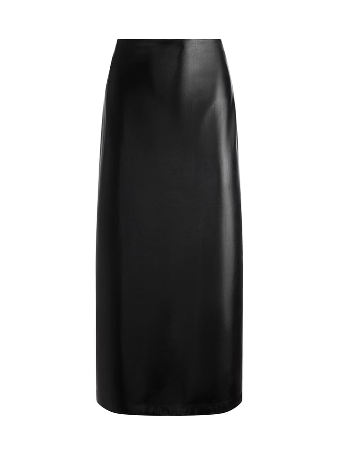 MAEVE VEGAN MIDI SKIRT - BLACK image 5 - Alice And Olivia