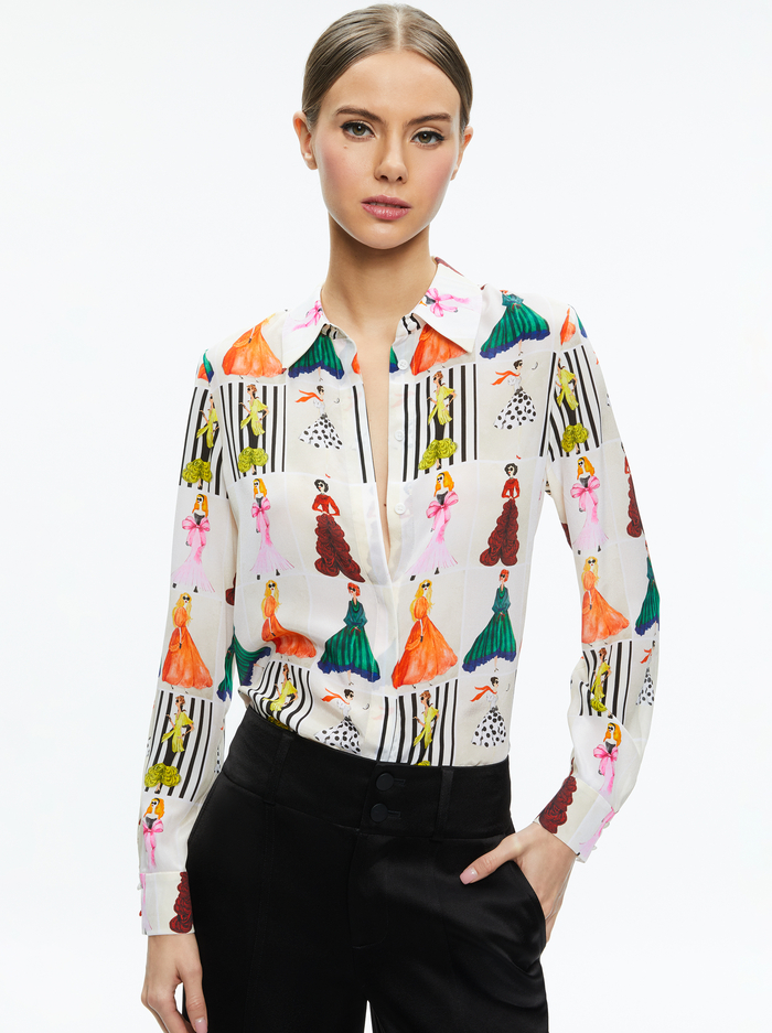 WILLA SILK BLOUSE - ROMANTIC STACE - Alice And Olivia