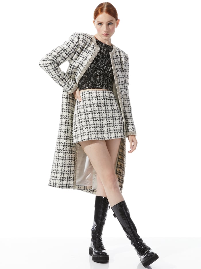 TULSI MAXI JACKET - OFF WHITE/BLACK image 4 - Alice And Olivia