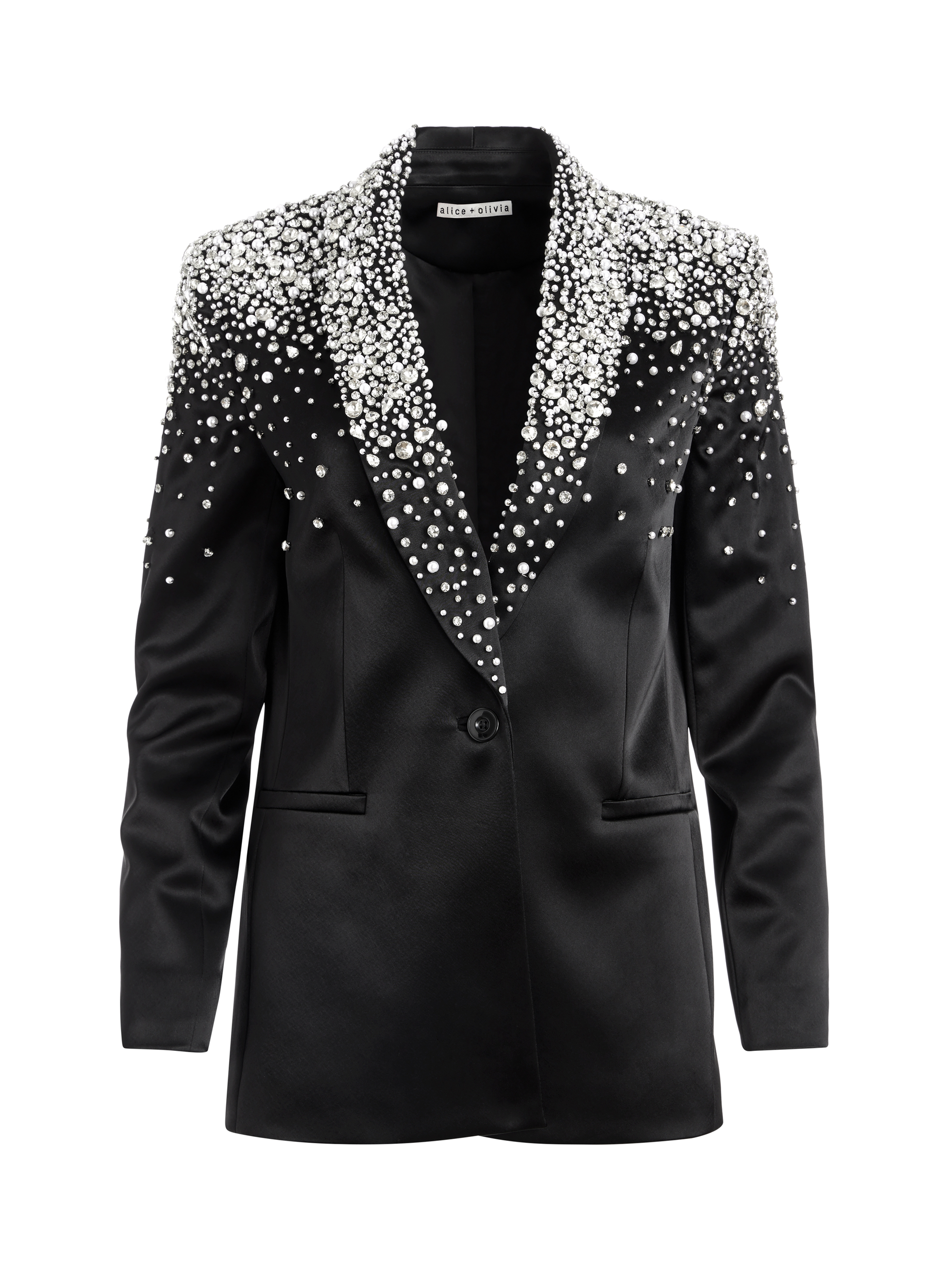 Ivan Crystal Embellished Blazer In Black Alice + Olivia