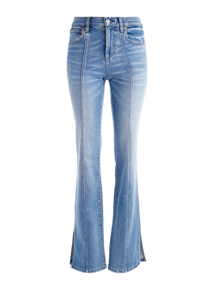 TIMOTHY LOW RISE JEAN WITH SLIT - PASADENA BLUE image 5 - Alice And Olivia