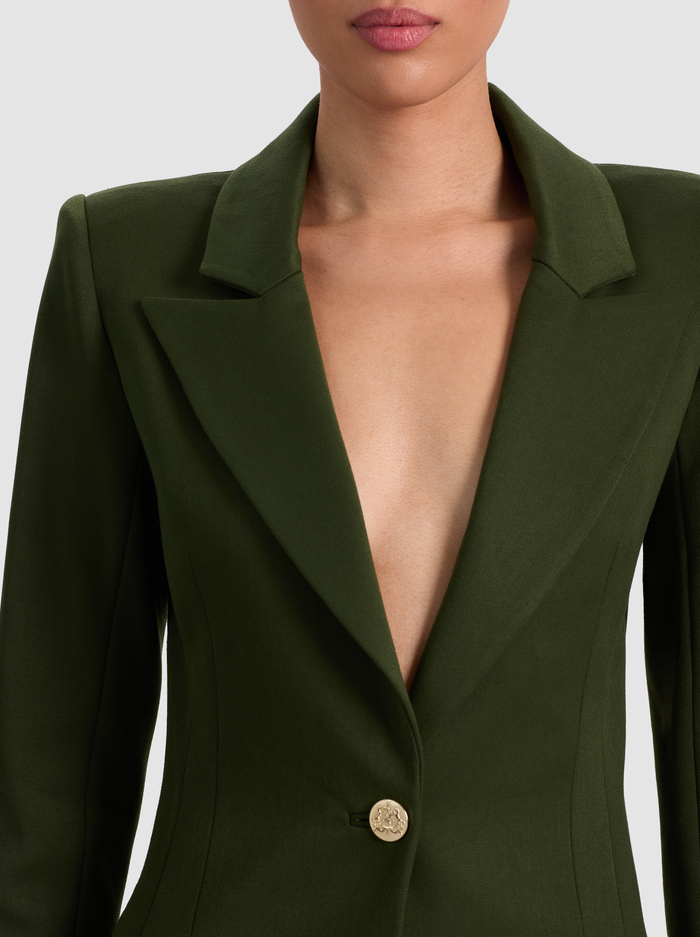 BURNS FITTED BLAZER - DARK OLIVE image 3 - Alice And Olivia