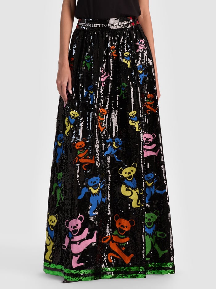A+O X GRATEFUL DEAD TINA BALLGOWN SKIRT - GRATEFUL BEARS BLACK image 1 - Alice And Olivia