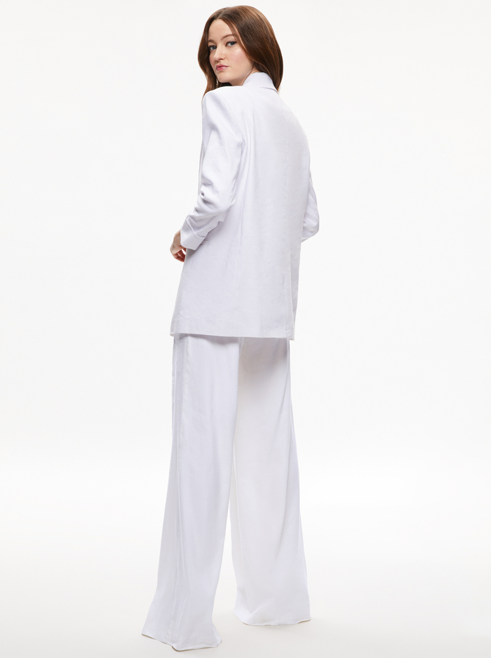 SHAN LINEN ROLLED CUFF BLAZER - WHITE image 1 - Alice And Olivia