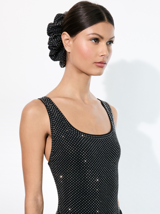 BLACK/CRYSTAL-CHER LARGE SCRUNCHIE