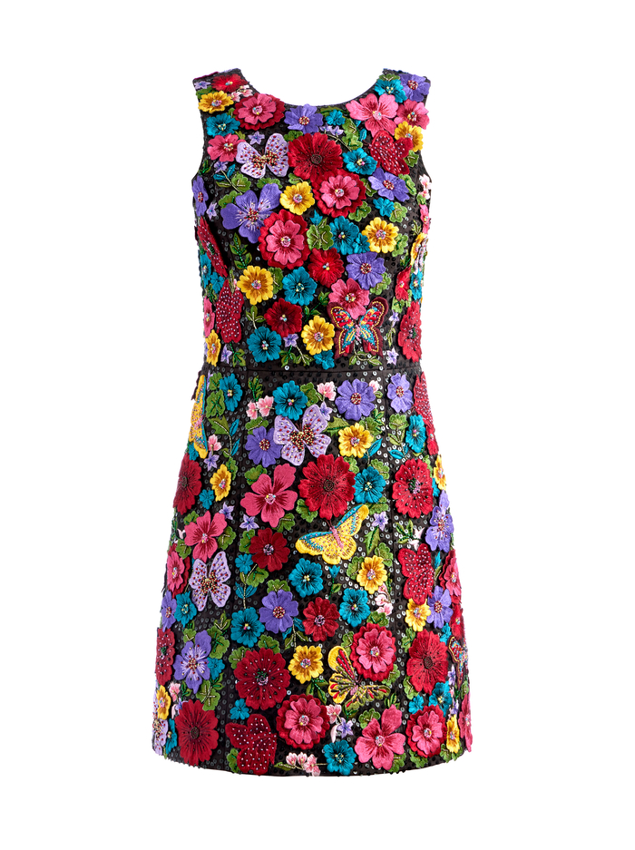 LINDSEY EMBROIDERED POUF DRESS - MULTI image 4 - Alice And Olivia