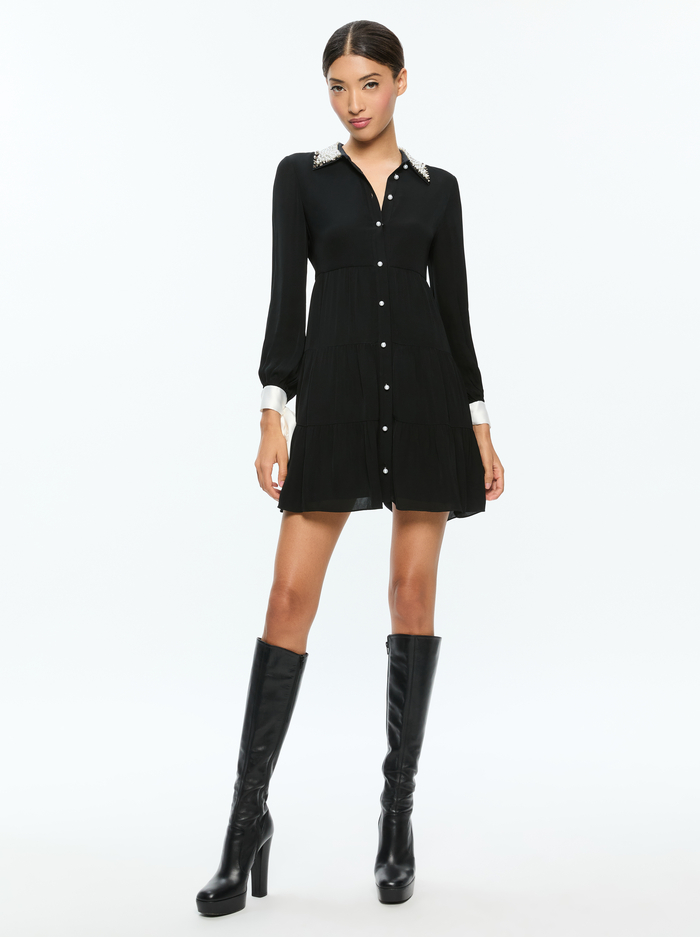 MEEKO MINI DRESS - BLACK - Alice And Olivia