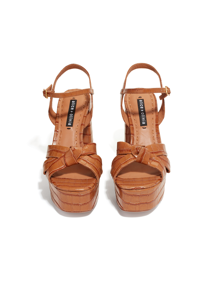 VEREN OPEN TOE HEEL - TAN image 3 - Alice And Olivia