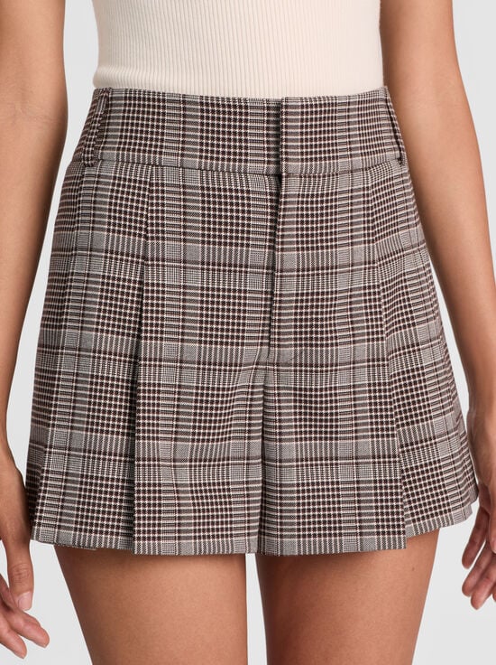BLACK/OFF WHITE/DARK CHOCOLATE-SCARLET FLUTTER SHORT