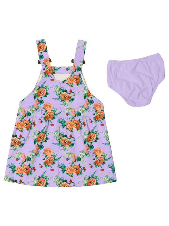 A+O x DOTTY DUNGAREES OVERALL DRESS - FLORAL EXPRESS SM LAVENDER image 6 - Alice And Olivia
