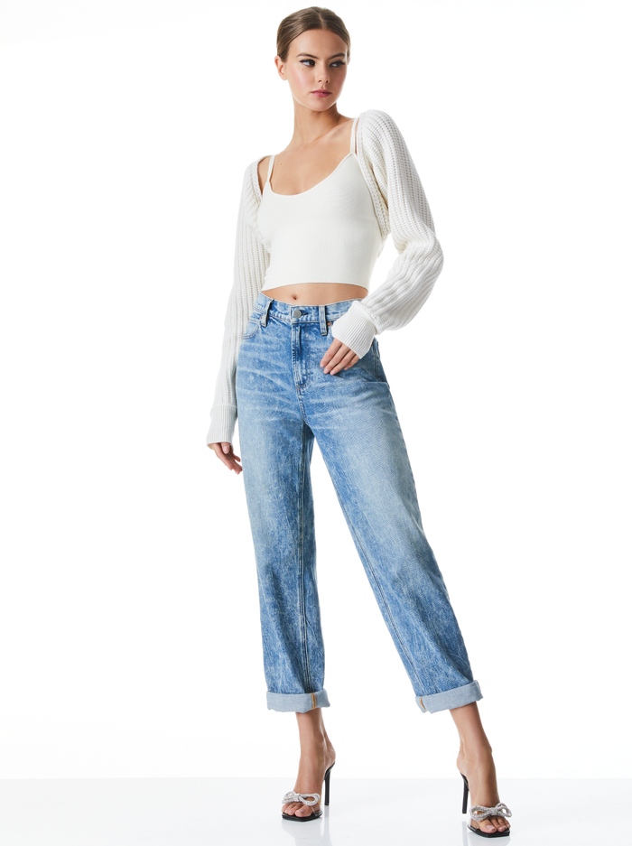 DORI KNIT SHRUG - SOFT WHITE image 2 - Alice And Olivia