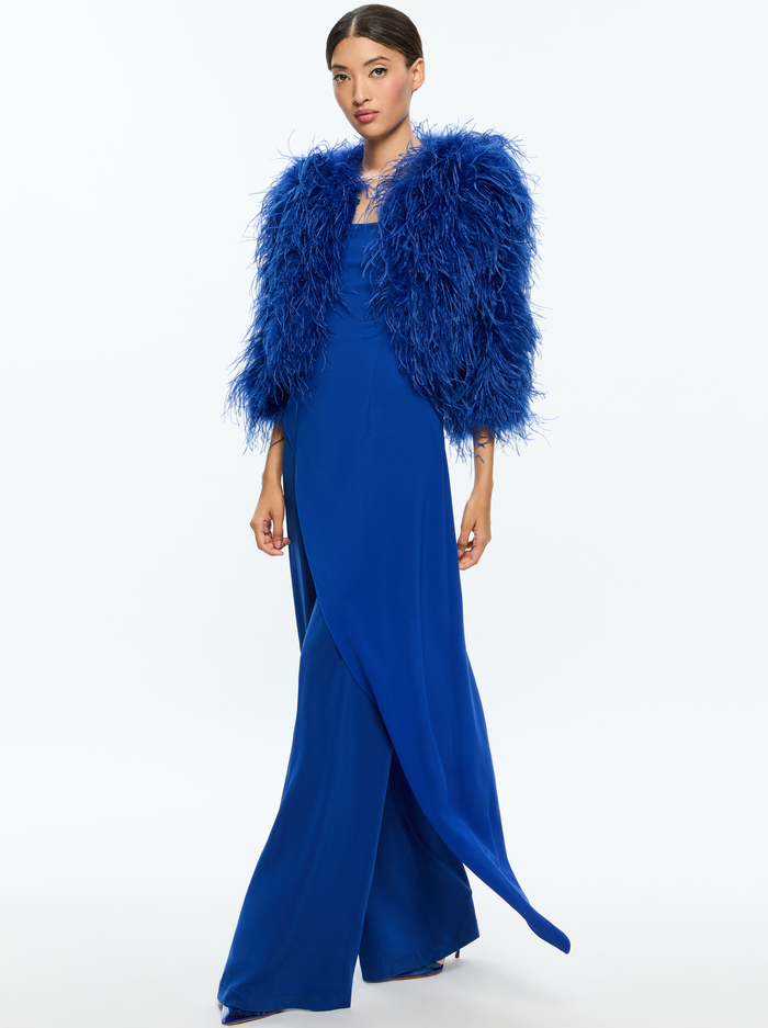 KIDMAN FEATHERED JACKET - ROYAL image 4 - Alice And Olivia