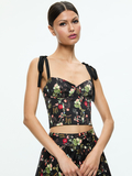HELENE BUSTIER TOP - BLUSH KISS BLACK
