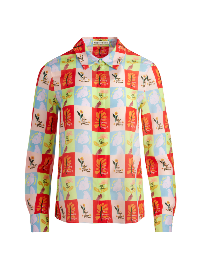 A+O X ORIS EDDU WILLA PLACKET TOP - WOMAN POWER image 5 - Alice And Olivia