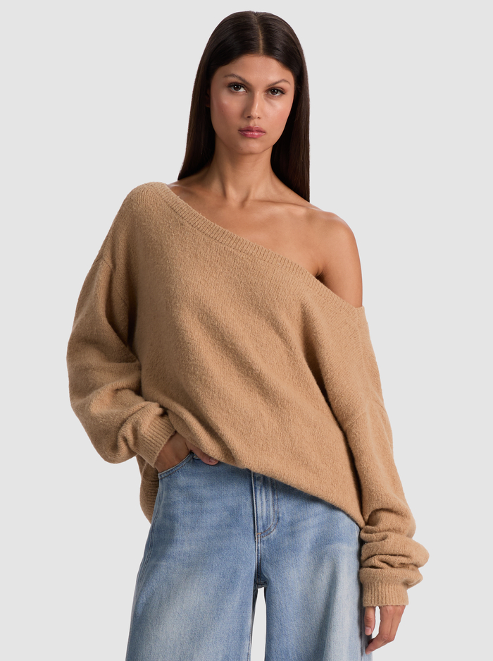 MARG SLOUCHY PULLOVER - TAN - Alice And Olivia