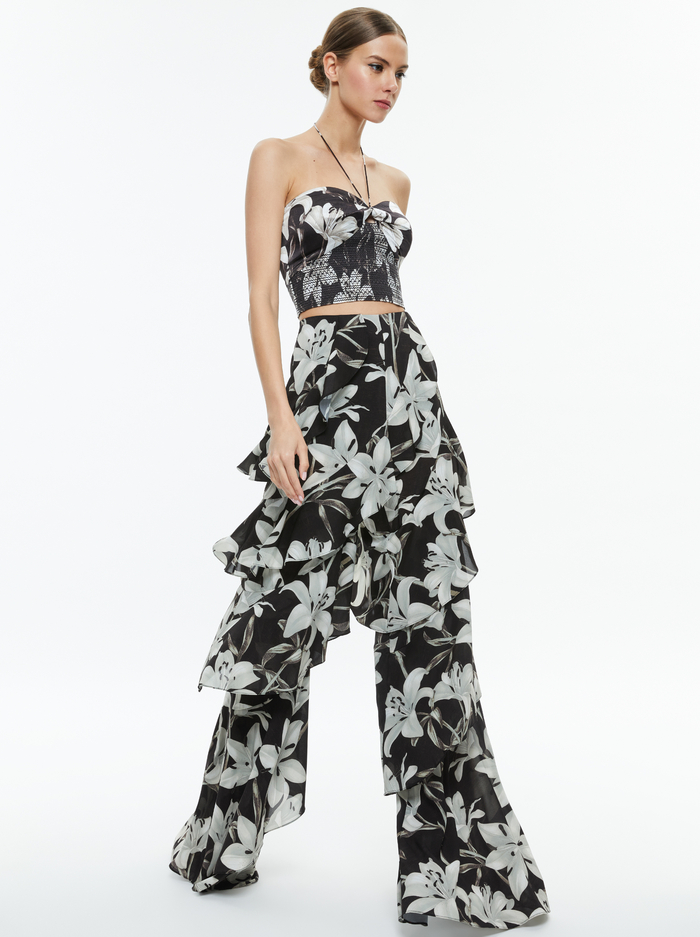 LIVIA HALTER CROPPED TOP - STARGAZER BLACK LG image 4 - Alice And Olivia