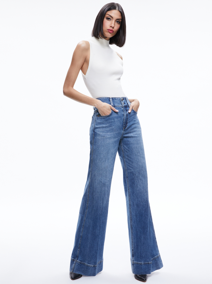 DARCEY TURTLENECK SWEATER TANK - ECRU image 4 - Alice And Olivia