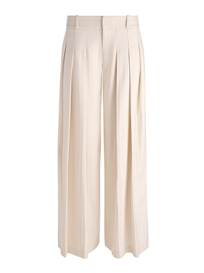 SIMON PLEATED TROUSER - OFF WHITE/OATMEAL image 5 - ALICE + OLIVIA