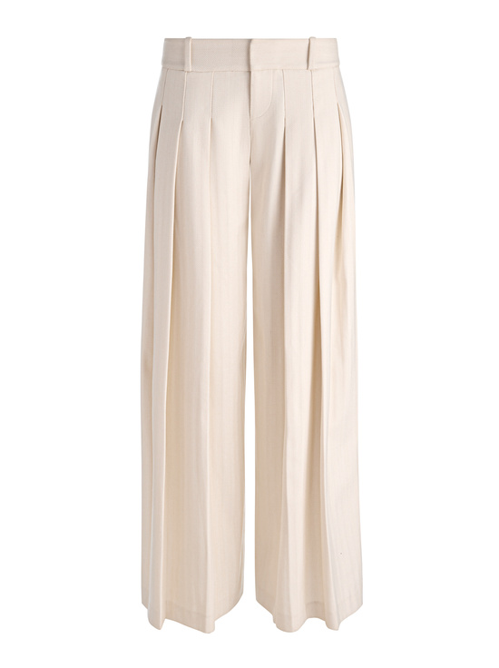 OFF WHITE/OATMEAL-SIMON PLEATED TROUSER