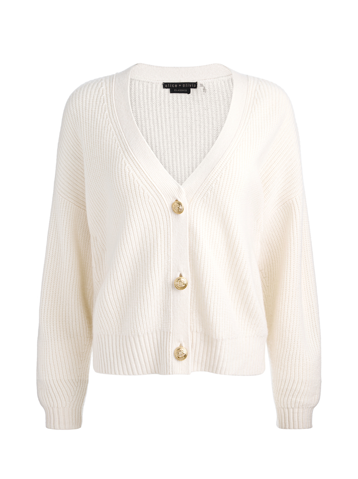 ATTICUS CASHMERE CARDIGAN - ECRU image 5 - ALICE + OLIVIA