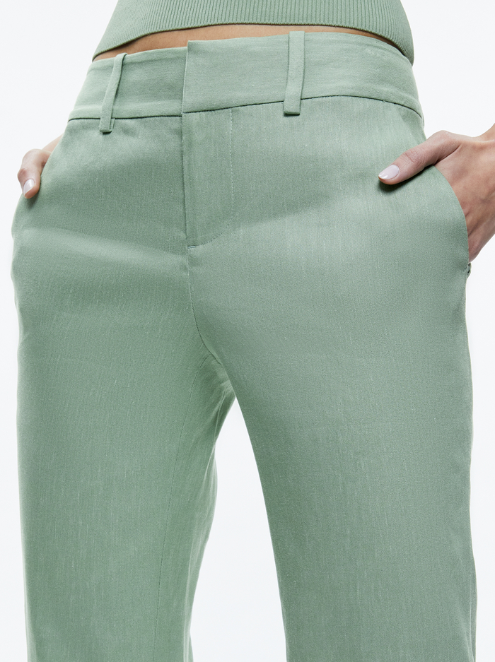 JANIS LOW RISE CROPPED FLARE PANT - SAGE image 3 - Alice And Olivia