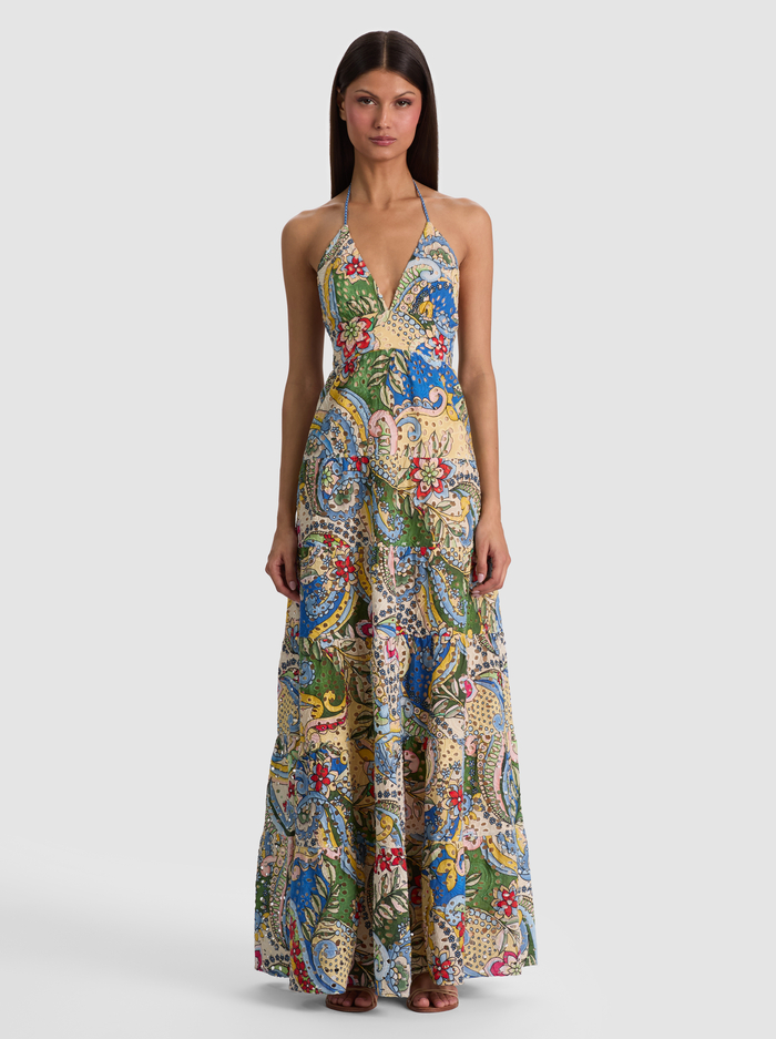 KAROLINA TIERED MAXI DRESS - HEAT WAVE image 4 - ALICE + OLIVIA