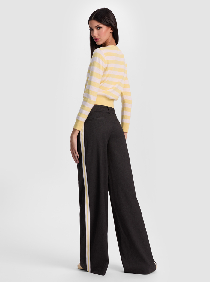 ERIC PANT WITH SIDE STRIPE - CHARCOAL/BUTTER image 2 - ALICE + OLIVIA
