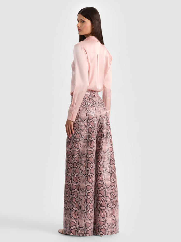 ERIC VEGAN SNAKESKIN PANT - ENGLISH ROSE/BLACK SNAKE image 2 - ALICE + OLIVIA