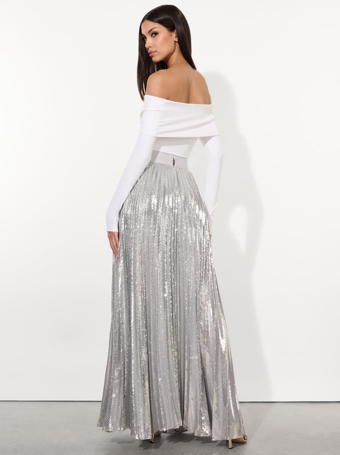 IVEY SEQUIN MAXI SKIRT - SILVER image 2 - Alice And Olivia