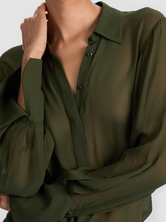 DARK OLIVE-TURNER BUTTON DOWN