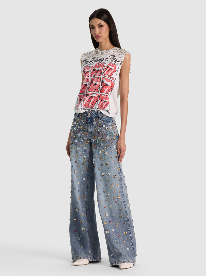 AMAZING EMBELLISHED JEAN - FIONA VINTAGE BLUE image 4 - ALICE + OLIVIA