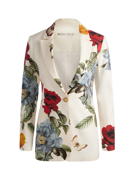 PROVENCE FLORAL LG-BREANN PRINTED LINEN BLAZER