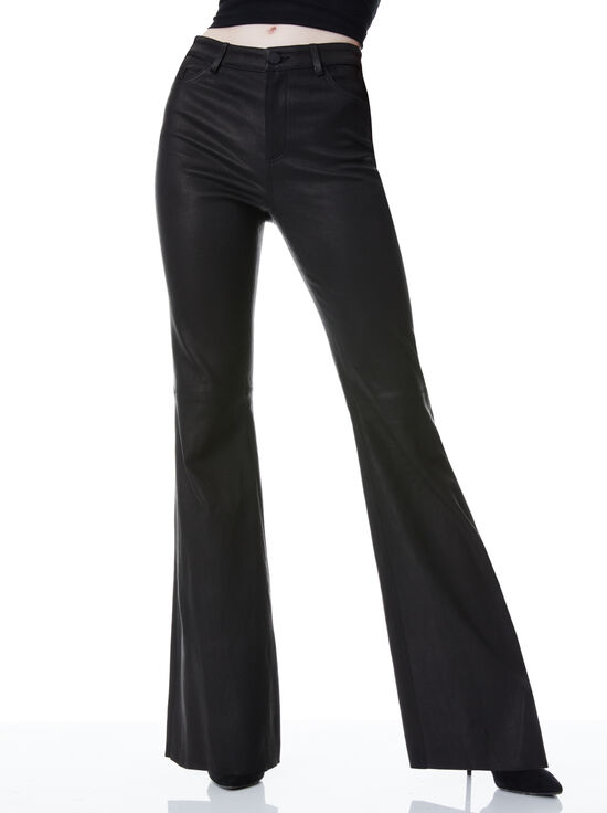 BLACK-BRENT LEATHER BELL PANT