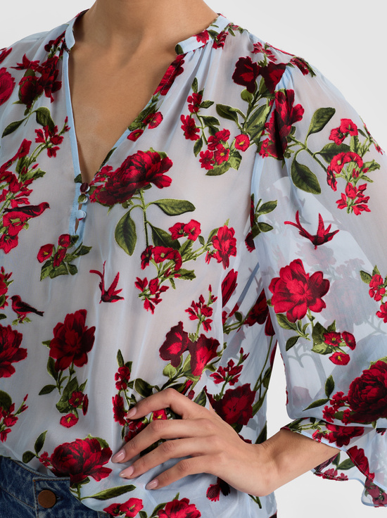 AMERICAN BEAUTY CAROLINA BLUE-MORANNE BLOUSE