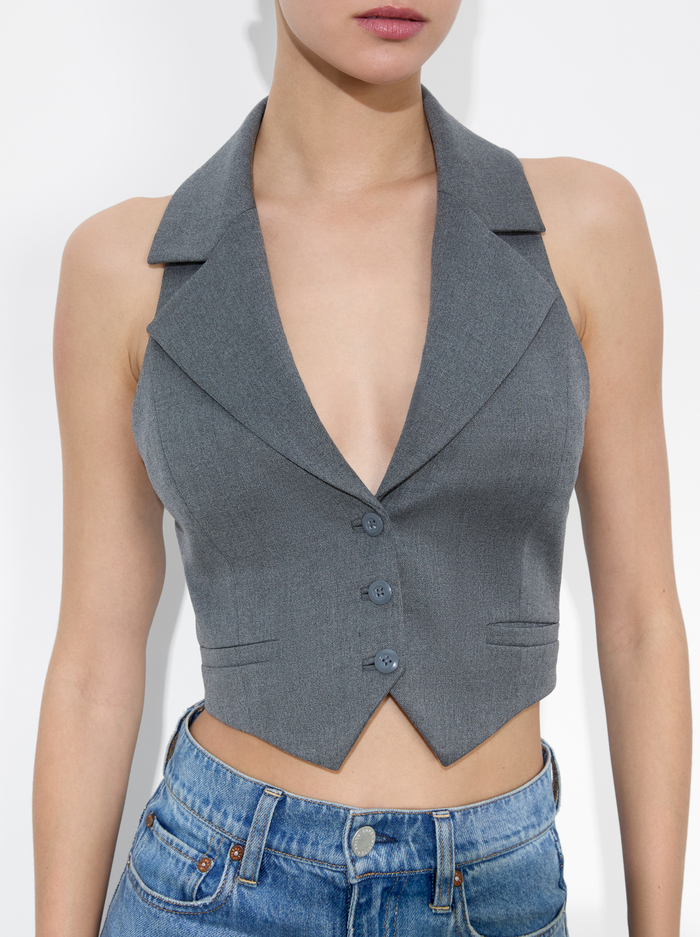DONNA VEST - SHADOW GREY MELANGE image 3 - Alice And Olivia
