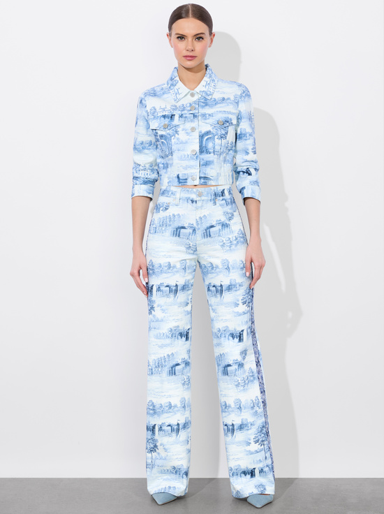 CHATEAU-CHLOE PRINTED DENIM JACKET