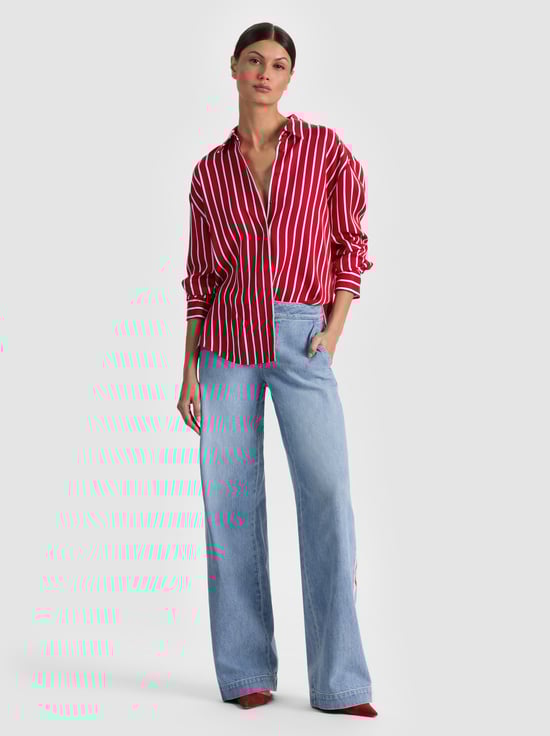 TEAKWOOD CHILI PEPPER-DIMITRA OVERSIZED BUTTON DOWN