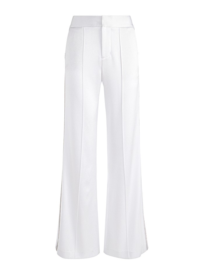 DYLAN PANT WITH CRYSTAL TRIM - WHITE image 5 - Alice And Olivia