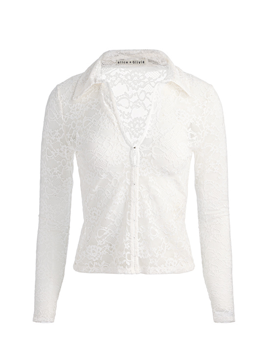 OFF WHITE-KARA LACE BUTTON DOWN