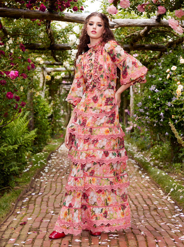 BROOKE HIGH NECK MAXI DRESS - JUNIPER FLORAL ROSE image 6 - Alice And Olivia