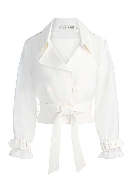 OFF WHITE-KEITH SHEER COMBO CROPPED TRENCH