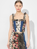 CLARA BOW STRAP BUSTIER - LOLA BLUE/MULTI