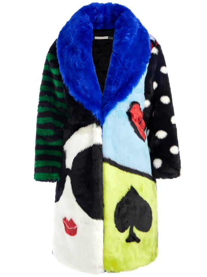 YETTA FAUX FUR COAT - WILD STACE/MULTI image 5 - Alice And Olivia
