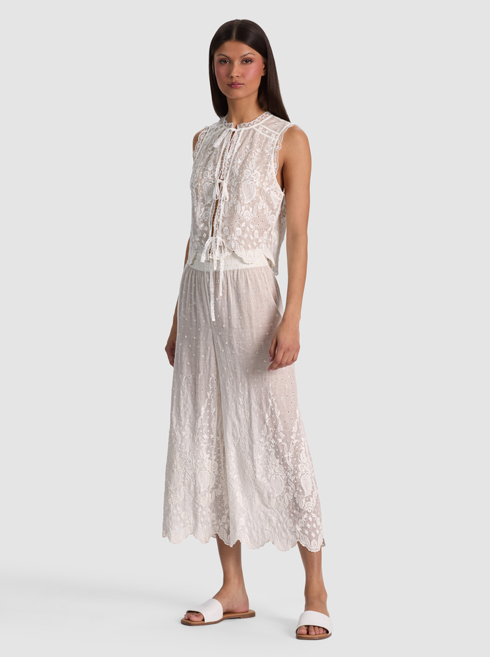 ELBA PULL ON ANKLE PANT - OFF WHITE image 4 - ALICE + OLIVIA