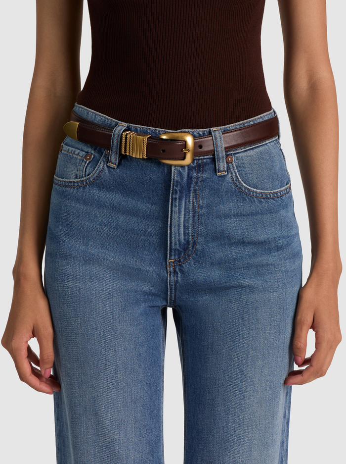 HAYDEN GILDED BELT - BLACK/GOLD - ALICE + OLIVIA