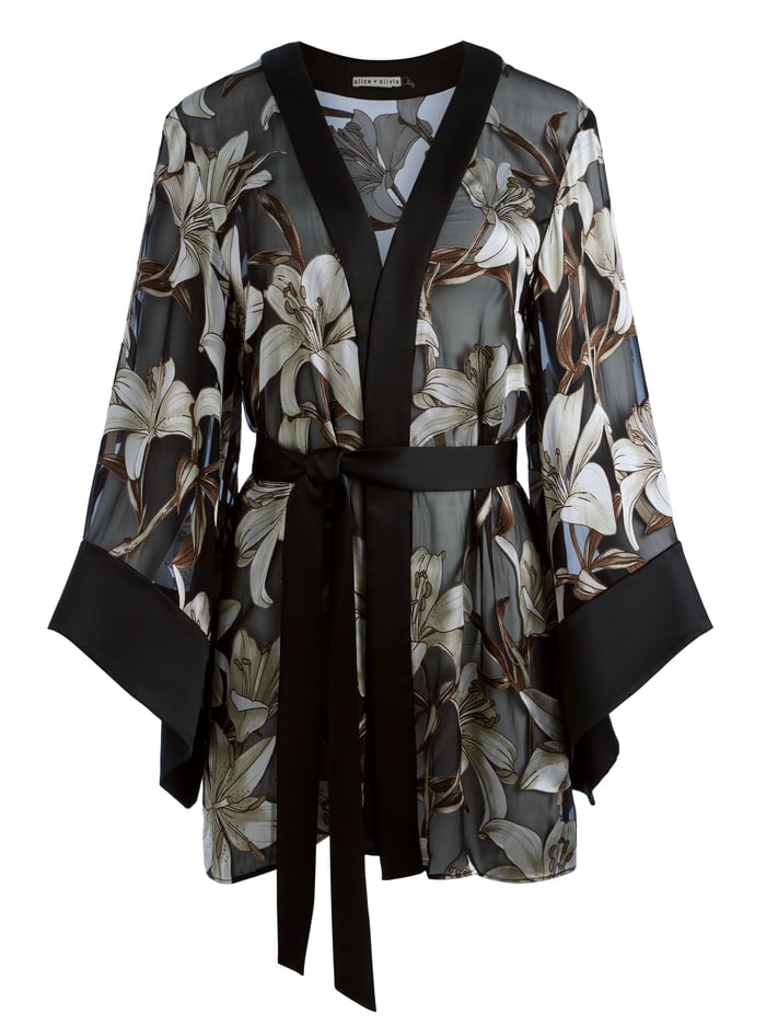 MARIANA MINI KIMONO - STARGAZER BLACK LG image 5 - Alice And Olivia